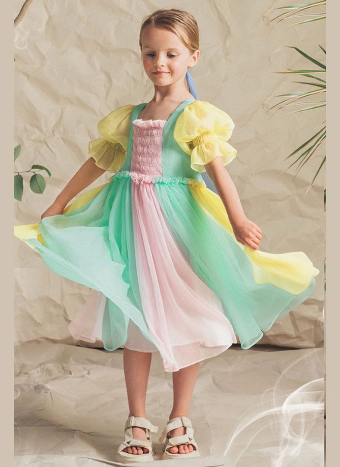 Ree CHILDREN stylish Party Wear Georgette Soft embroidery mirror work Frock Girls Wear Collcetion